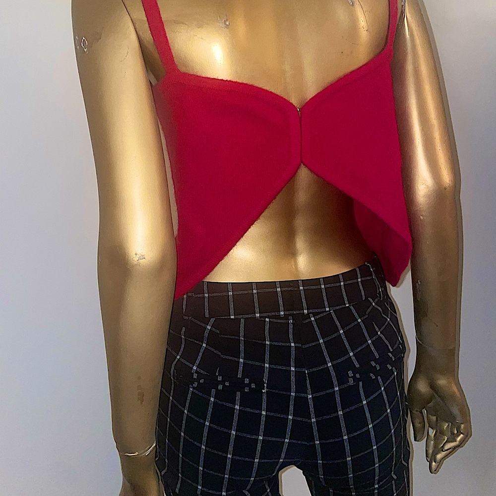 Cyrus Fuzzy Tank Top With Open Back - image 1